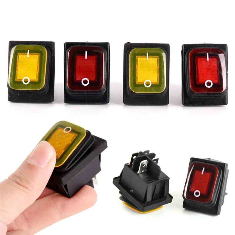 

Waterproof 4 Pin 12V LED Rocker Toggle Switch Momentary Car Boat Marine On-off Convenient