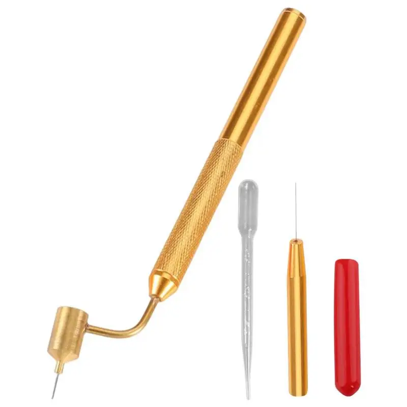

Detailing Fine Line Pen 0.5/0.7MM Detailing Fine Line Fluid Applicator Pen Gold Brass Construction Slanting Tip For Scratch