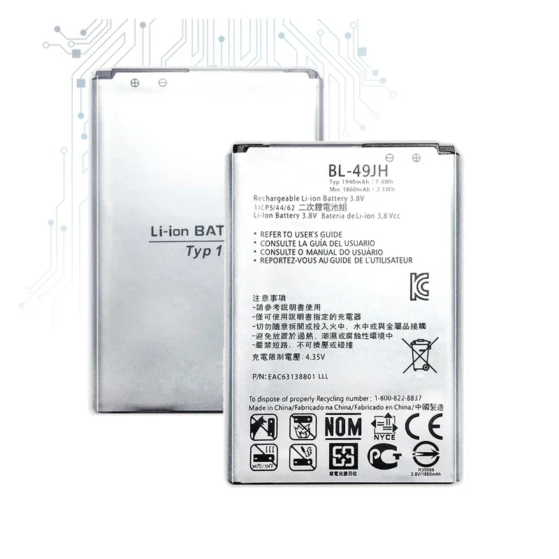 BL-49JH Аккумулятор мобильного телефона 1940 мАч для LG K4 LTE K130E K120E K120 + номер