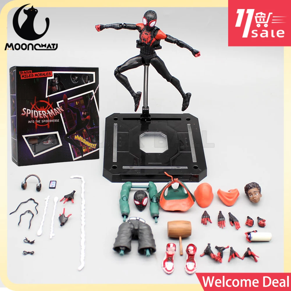 

ML Legends Spider Man Action Figure Across the Spider-Verse SV SHF Miles Morales PVC Figures Collection Figurine Toys Kids Gift