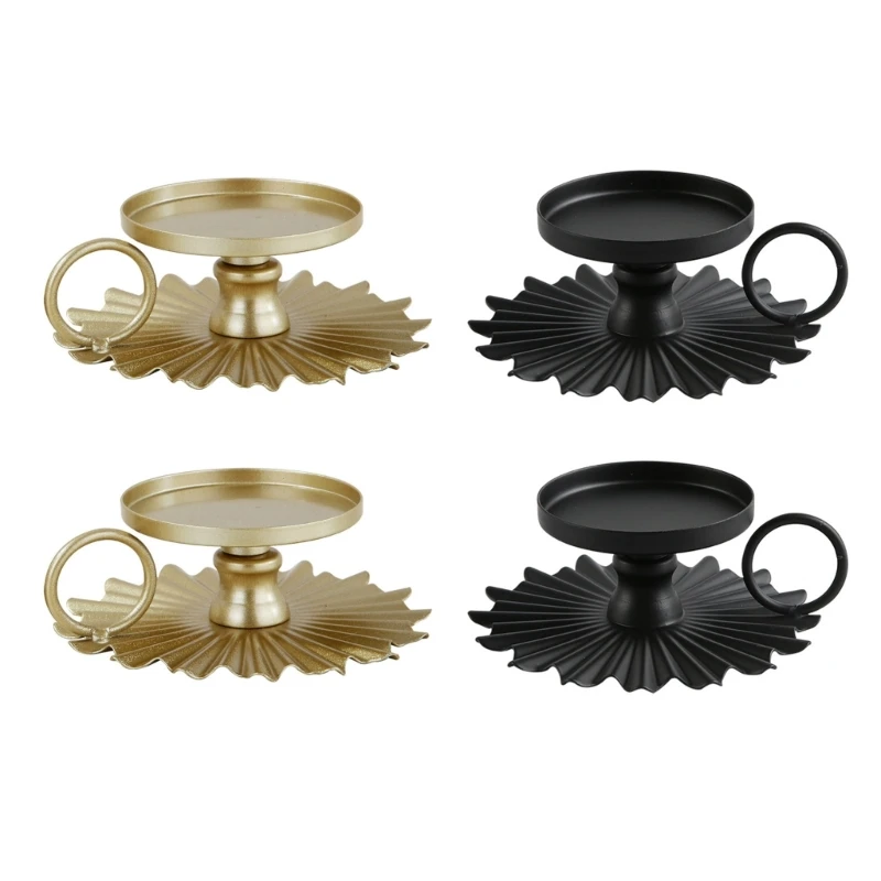 Gold Black Metal Pillar Plate Holder Stand Drop Shipping