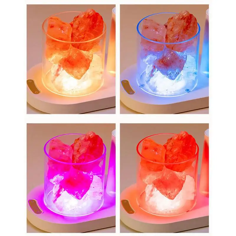 

Soft Color Desk Lights Lovely Design Led Lights Crystal Salt Stone High Quality Lamp Beads Multifunctional Night Light Portable
