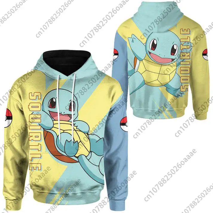 

Pokemon Squirtle Charizard Hoodie Men's and Women's Fashion Sportswear 3D Jenny Turtle Hoodie PKM Custom Pokemon Children Hoodie