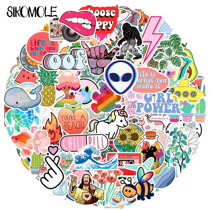 

10/30/50/100PCS Cartoon Kawaii VSCO Graffiti Stickers DIY Kids Car Guitar Motor Luggage Suitcase Classic Toys Decals Sticker F5