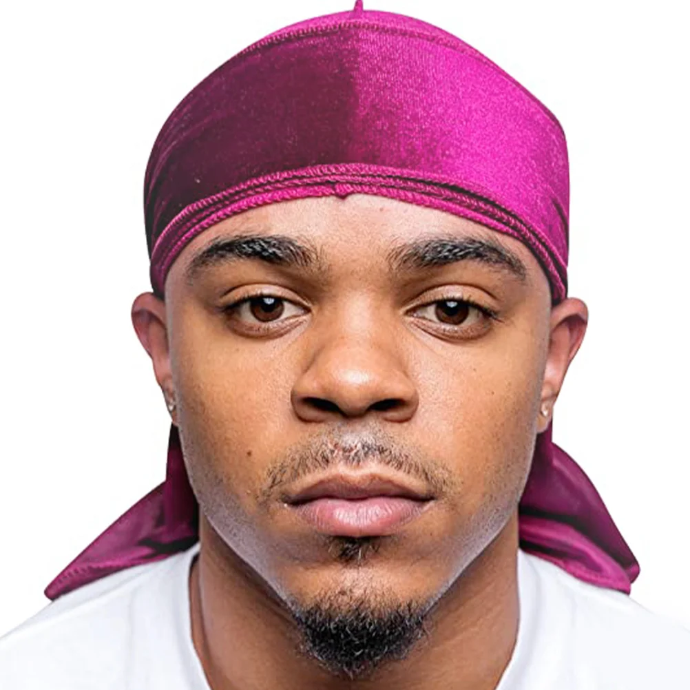 Шелковый тюрбан с длинным хвостом шелковистый Durag Durags для мужчин унисекс повязка