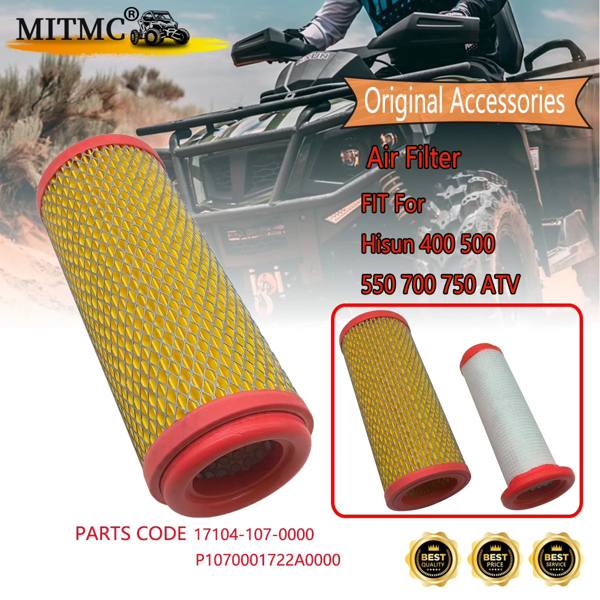 

Вторичный воздушный фильтр для HISUN 500-700CC HS700 ATV Quad Element Assy 17160-058-0000