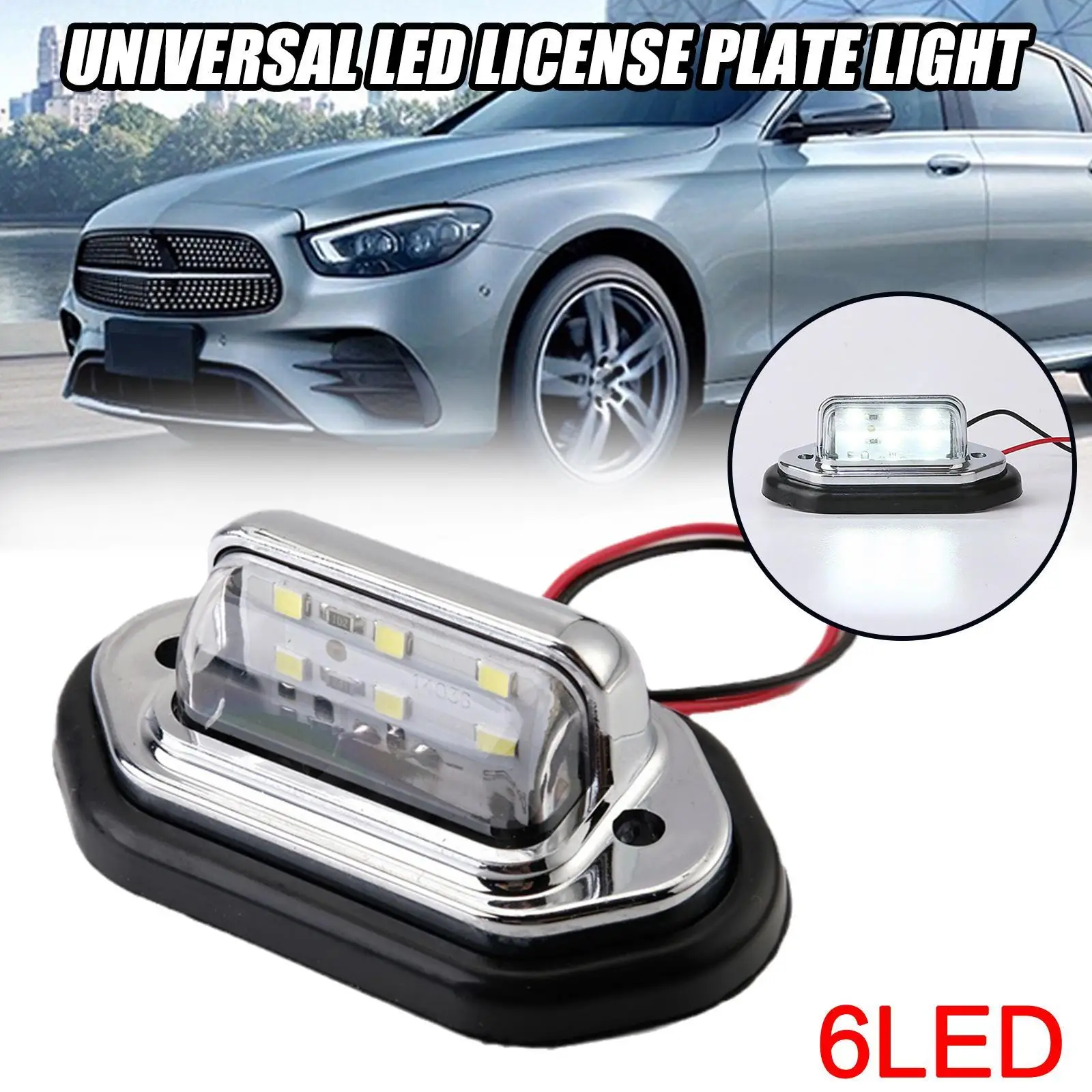 

2pcs 6LED License Plate Light Signal Indicator License Plate Light Is Applicable To Universal License Plate Tail Light