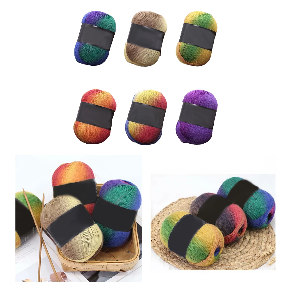 

50 г/шт. Сегмент радужной хлопчатобумажной пряжи, окрашивание 5 нитей толстой Algodon Line, DIY вязание крючком, свитер, шарф, одеяло, бесплатная доставка