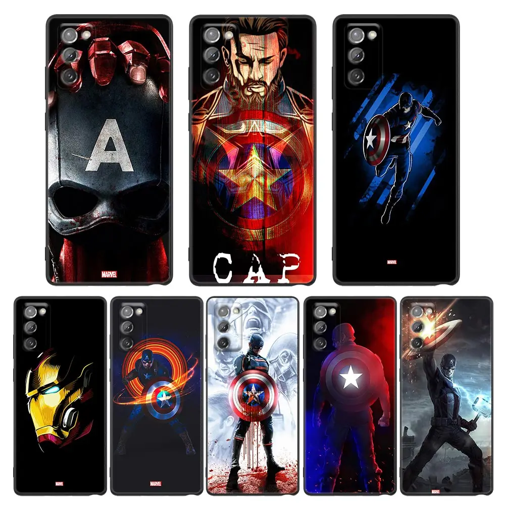 

Phone Case for Samsung Note 8 9 10 20 5G M11 M12 M30s M32 M21 M51 F41 F62 M11 Case Silicone MARVEL Captain America