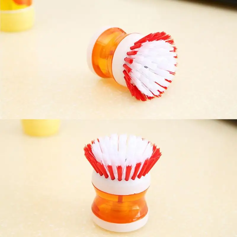

2/4/5PCS Handheld Convenient Hydraulic Dish-washing Brush Automatic Liquid Adding Cleaning Brush Cleaner Sink