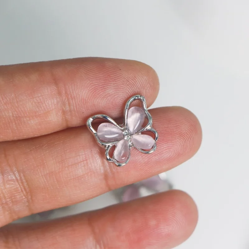 

New Sweet Pink Love Butterfly Opal Bow DIY Pendant Charms for Jewelry Making Necklace Bracelet Jewelry Accessories Wholesale