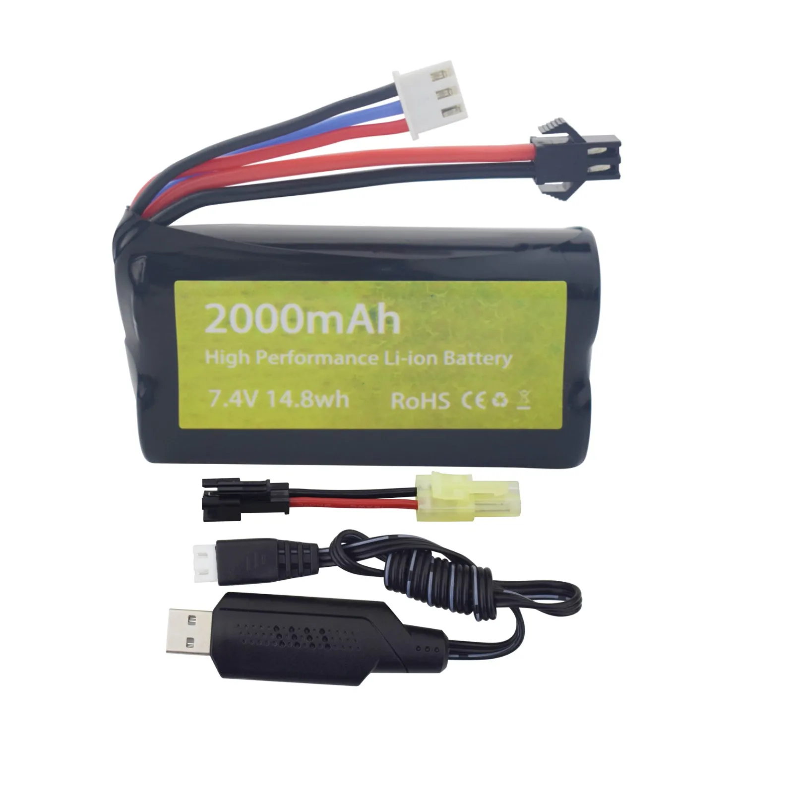 

Литиевая батарея 7,4 В, 2000 мА · ч с фоторазъемом и USB для Skytech H101, H103, H105, радиоуправляемых моделей и MN D90/91, MN 99/99s, радиоуправляемых автомобилей