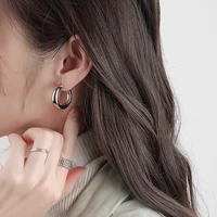 fashion classic copper alloy c shaped earrings for women korean elegant temperament jewelry female party gift