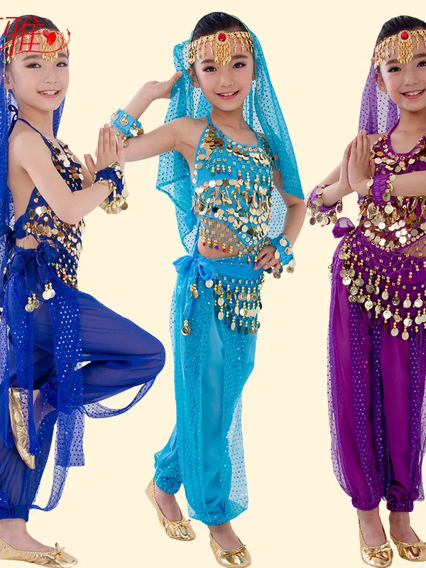 

Children Belly Dance Costume Carnaval Egypt Suit Belt Kids India Dancing Wear Girls Bollywood Performance Bellydance Cloth Set