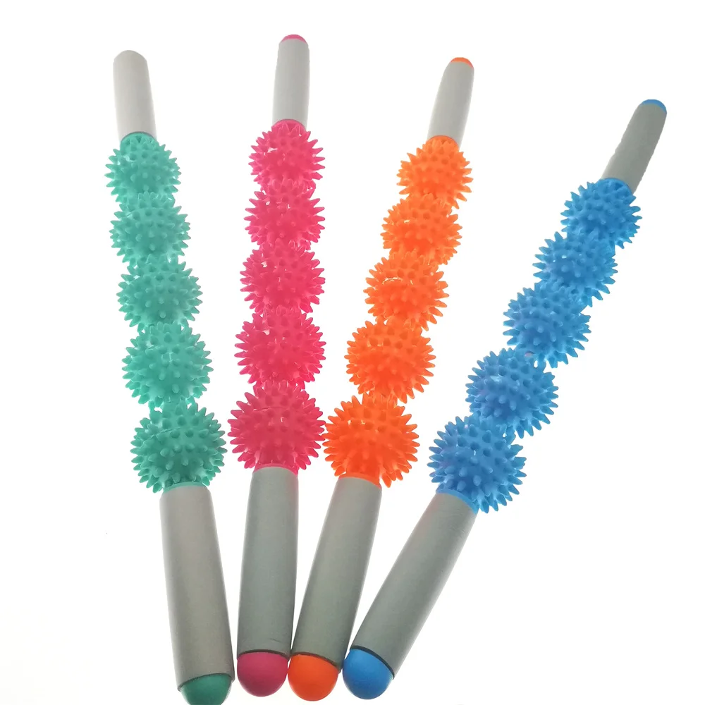 

Роликовый массажер для йоги с 5 шариками, антицеллюлитный массажер для тела, массажер для похудения, для мышц, для облегчения стресса