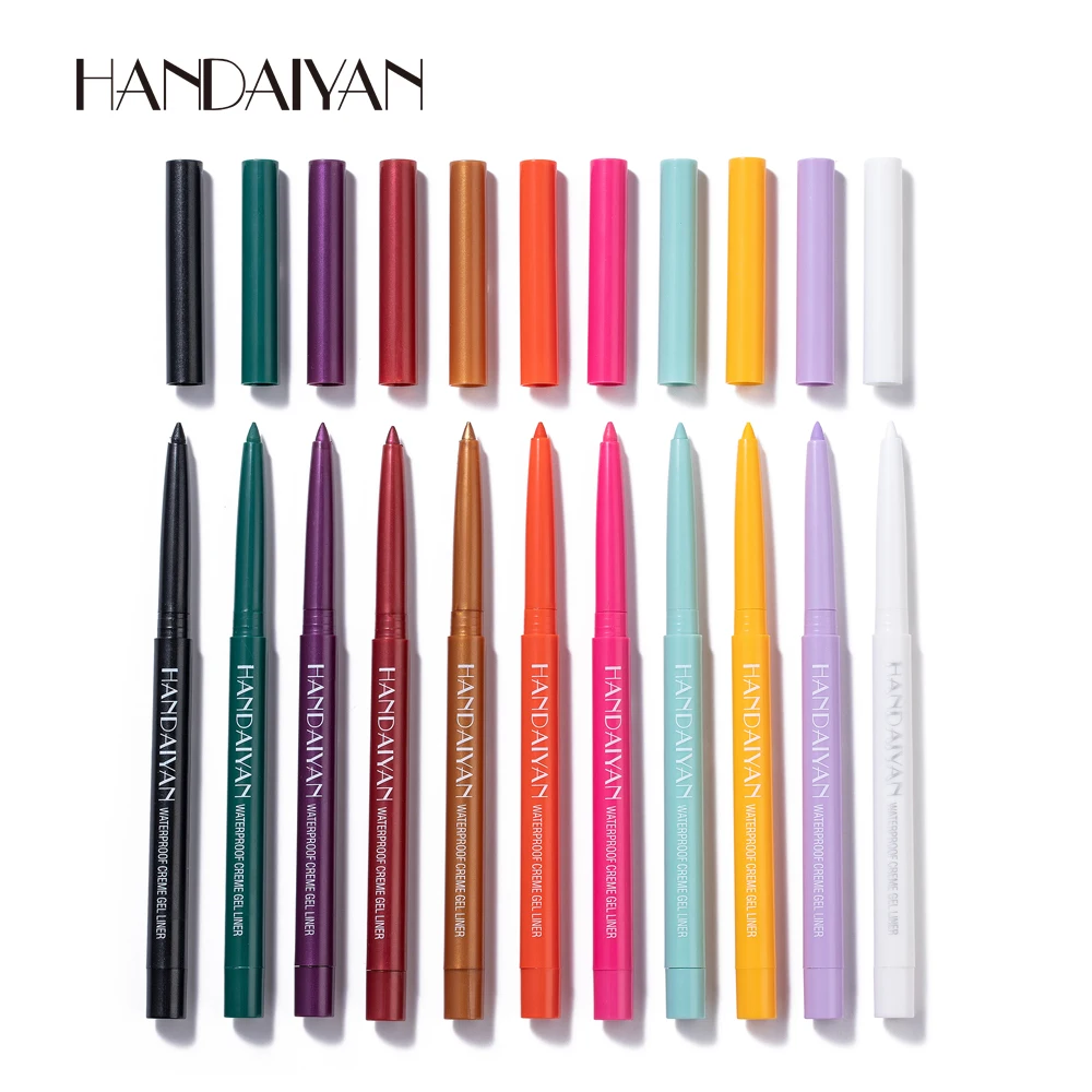 20 Color Option Easy To Wear Colorful White Yellow Blue Eye Liner Pen Cream Makeup Cosmetics