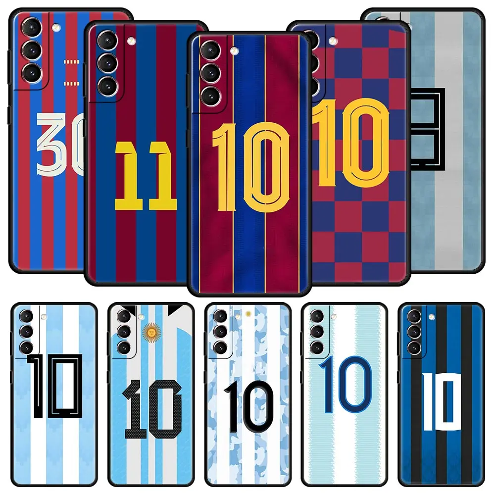 

FootBall DIY Number 10 Phone Case For Samsung Galaxy S23 S22 Ultra S20 S21 FE 5G S10 S9 Plus S10E S8 S7 Edge Soft Pattern Cover