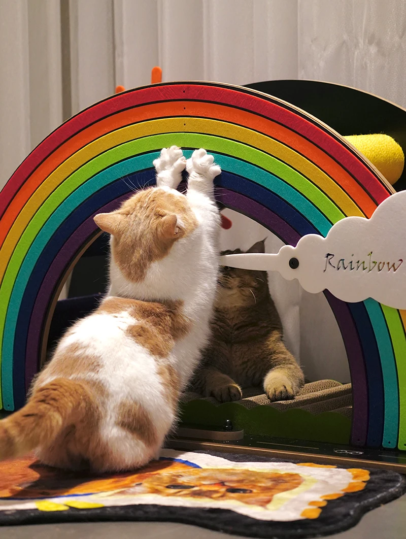 Когтеточка для кошек Petree Радужная когтеточка мебель дома игрушки дерево