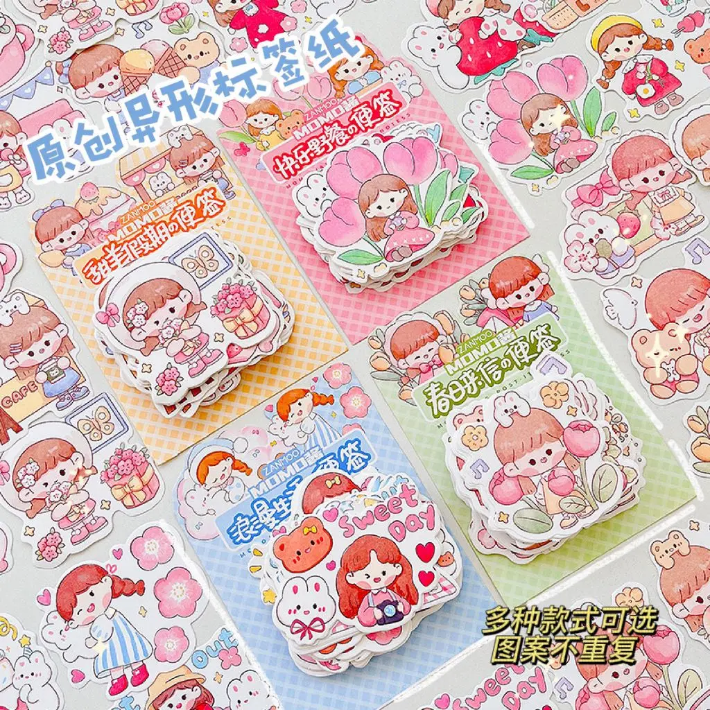 

6 Packs Total 600PCS/LOT Kawaii Little Girl Colorful Memo Pad Set 15*11cm DIY Message Note Background Decoration Gift