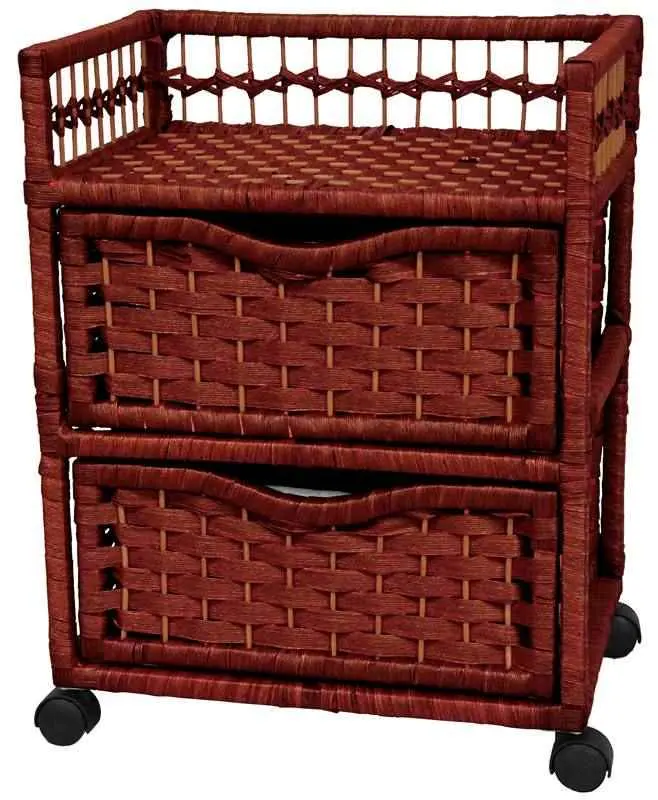 

Gallon Natural Fiber And Wood Drawer Chests, Mahogany