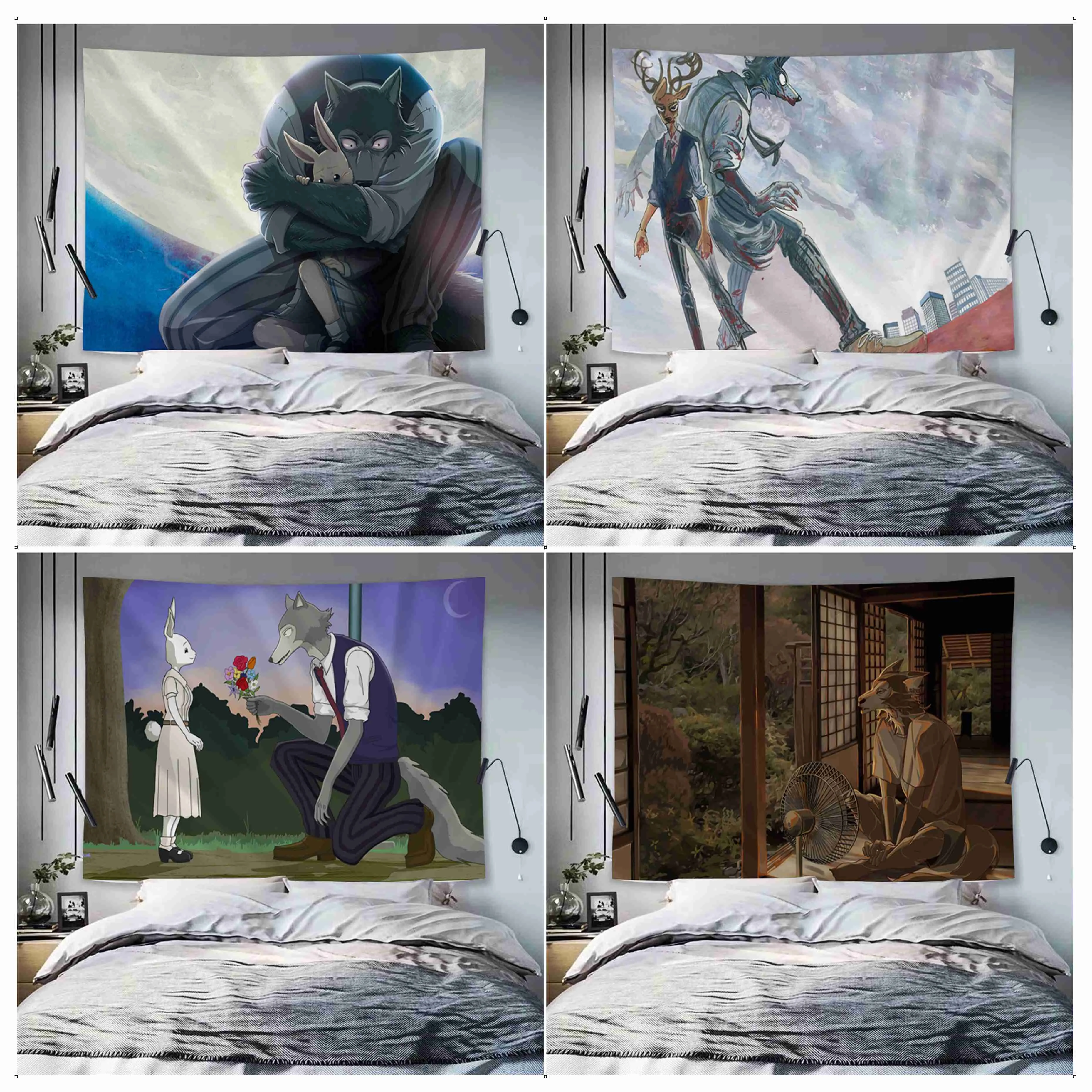 

BEASTARS Colorful Tapestry Wall Hanging Hanging Tarot Hippie Wall Rugs Dorm INS Home Decor