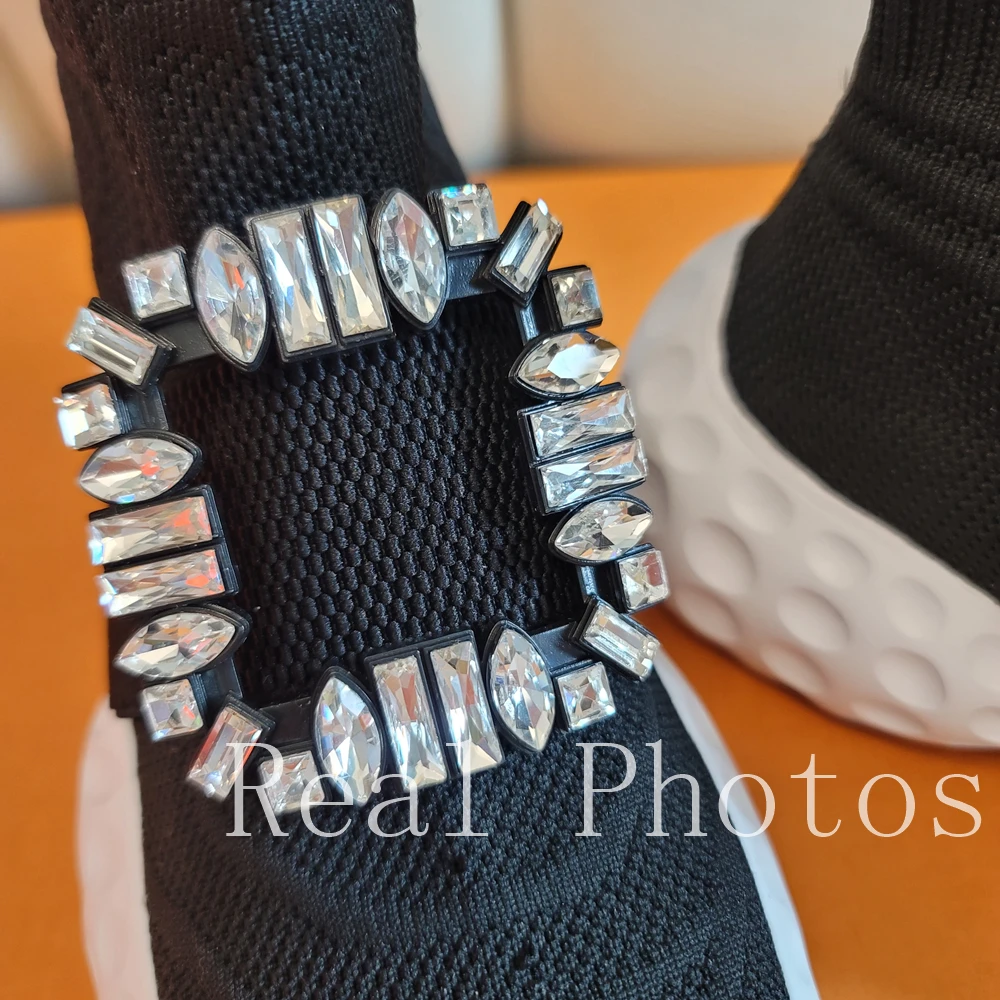 Fashion Women Ankle Boots Knitted Stretch Sock Boots Woman Shoes Platform High Platforms Elastic Fabric Autumn Winter Boots