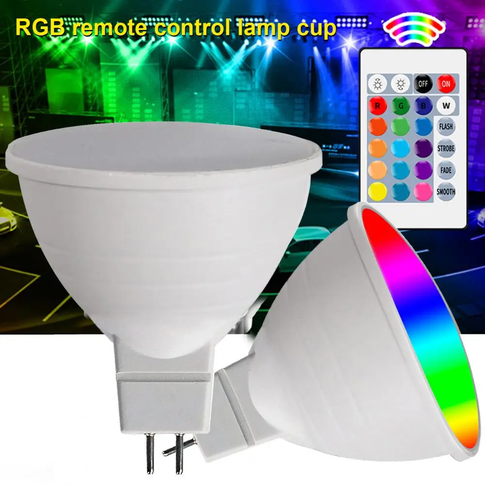 

Светодиодная лампа MR16 CRI 82 с изменением цвета RGB и пультом дистанционного управления, 4 шт.