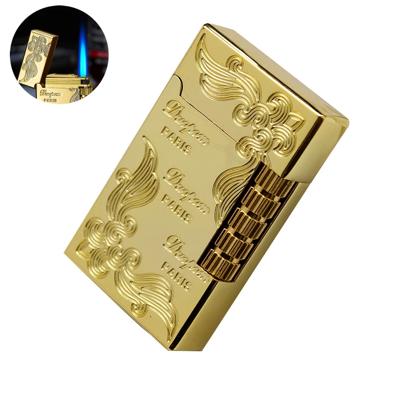 

New 2022 Loudly Gas Lighter Square Metal Sideslip Mini Lighters Flint Cigarette Lighters Smoking Accessories Gadgets for Men