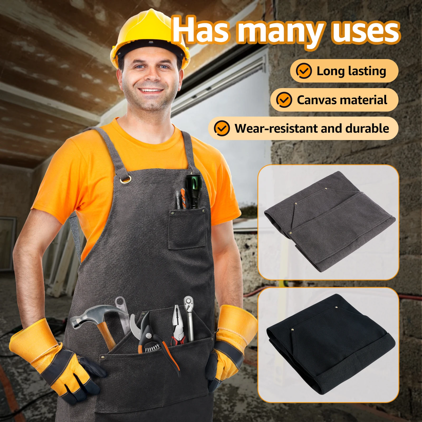 Мужской рабочий фартук для деревообработки дышащий льняной холст