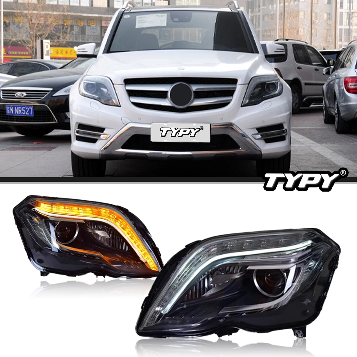 Автомобильные фары TYPY для Benz GLK 2013-2015 светодиодный автомобильные лампы дневные