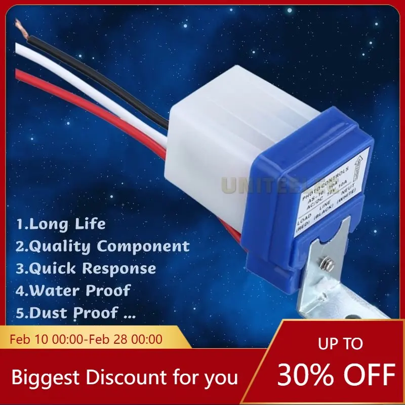 

Automatic On Off Photocell Street Lamp Light Switch Controller AC220V 50-60Hz 10A Photo Control Photoswitch Sensor Switch AS-10