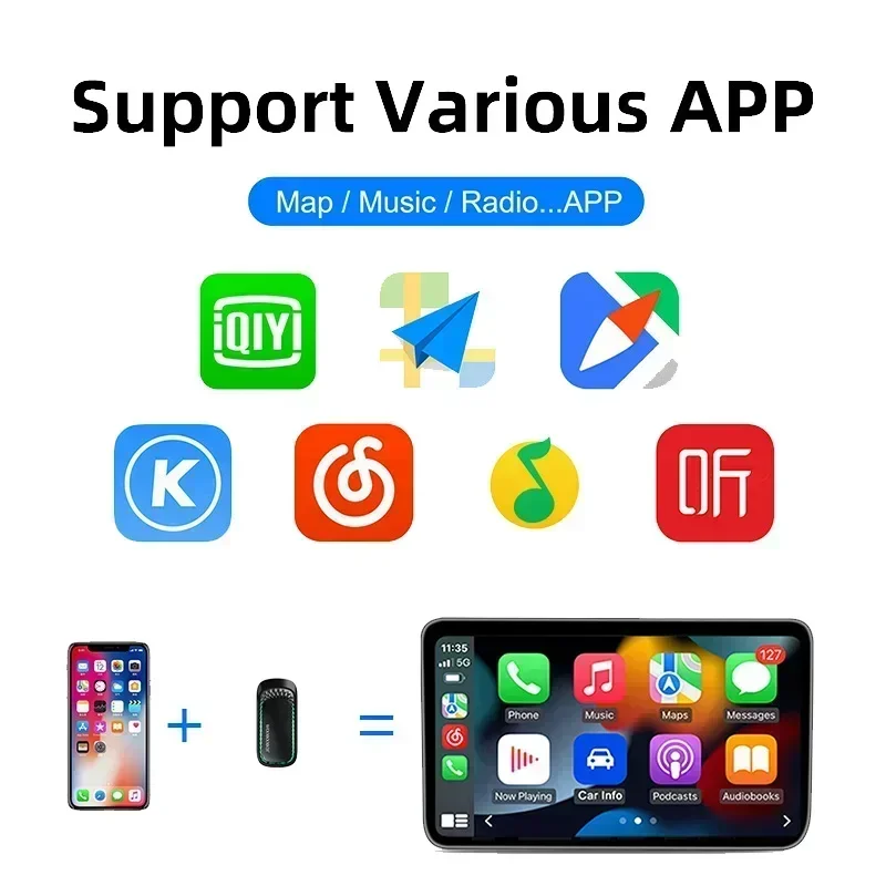 Новый RGB Mini Carplay AI Box для Apple Car Play Беспроводной адаптер Автомобильный OEM проводной