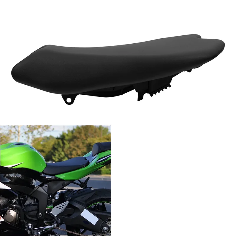 Черное переднее сиденье водителя мотоцикла для Kawasaki Ninja ZX6R ZX636 2009-2018 2017 2016