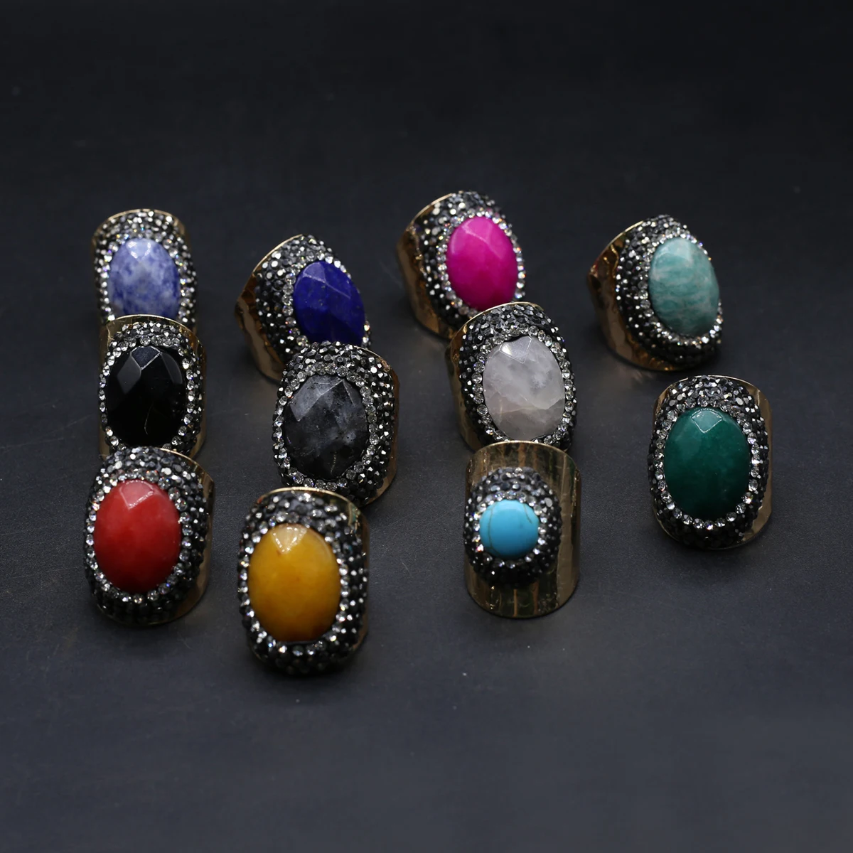 

Natural Stone Rhinestone Ring Exquisite Jewelry Accessories for Anniversary Gifts for Men and Women Party Gorgeous Jewelry