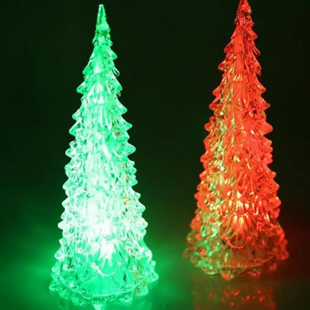 

Светодиодная подсветка, рождественская елка, цветная акриловая светодиодная Рождественская елка, работающая от батареек, праздничное украшение для дома, праздничный подарок на Рождество