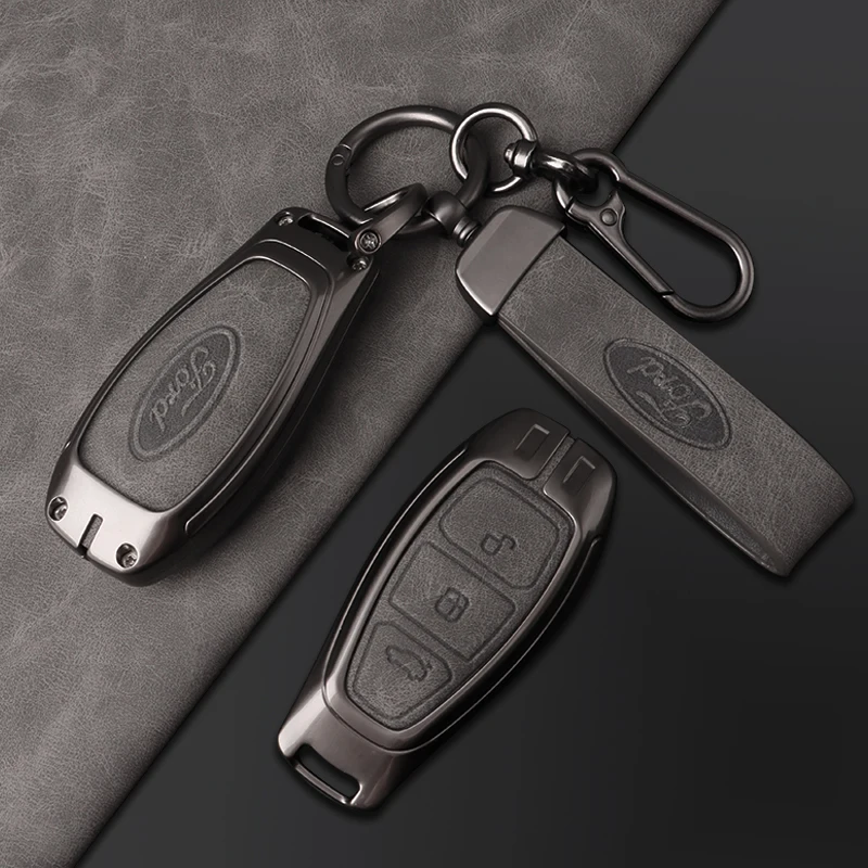 Автомобильный кожаный чехол для дистанционного ключа Ford Focus 3 4 ST Fiesta Fusion Kuga Ecosport