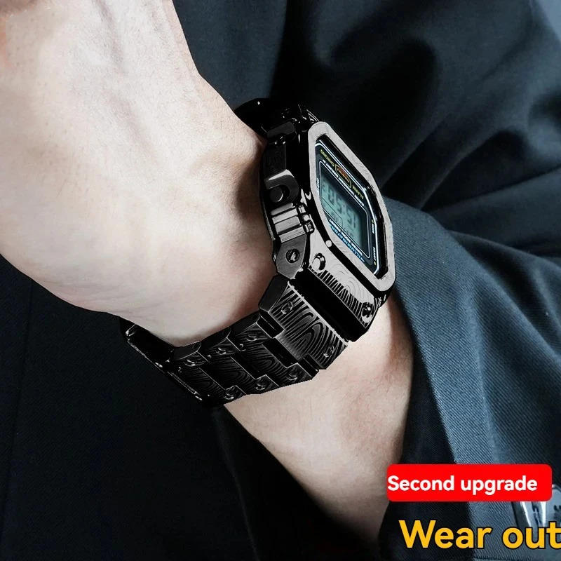 Фото Винтажный гравированный мод-кит 5610 5600 для Casio G-SHOCK 3299 DW5600 GW-M5610 GW-B5600: корпус и ремешок из нержавеющей стали, аксессуары №5