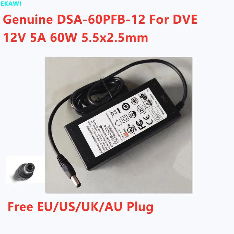 Оригинальный DSA-60PFB-12 2 120500 12V 5A 60W адаптер переменного тока для DVE 1 12060 зарядное