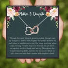 Ожерелье для матери и дочери, Женская Подарочная Цепочка с кристаллами, ожерелье с подвеской в виде сердца, женское ювелирное изделие, подарок на Рождество и День Матери