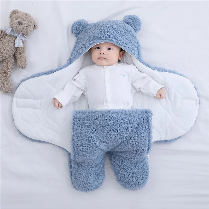 

Soft Newborn Infant Wrap Blankets Sleeping Bag for Newborns Envelope Sleep Sack 0-9 Months Baby Anti-kick Cotton Thicken Cocoon