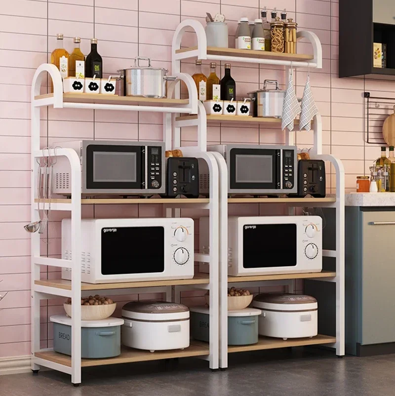 5-уровневая напольная кухонная полка для посуды хранения микроволновой печи