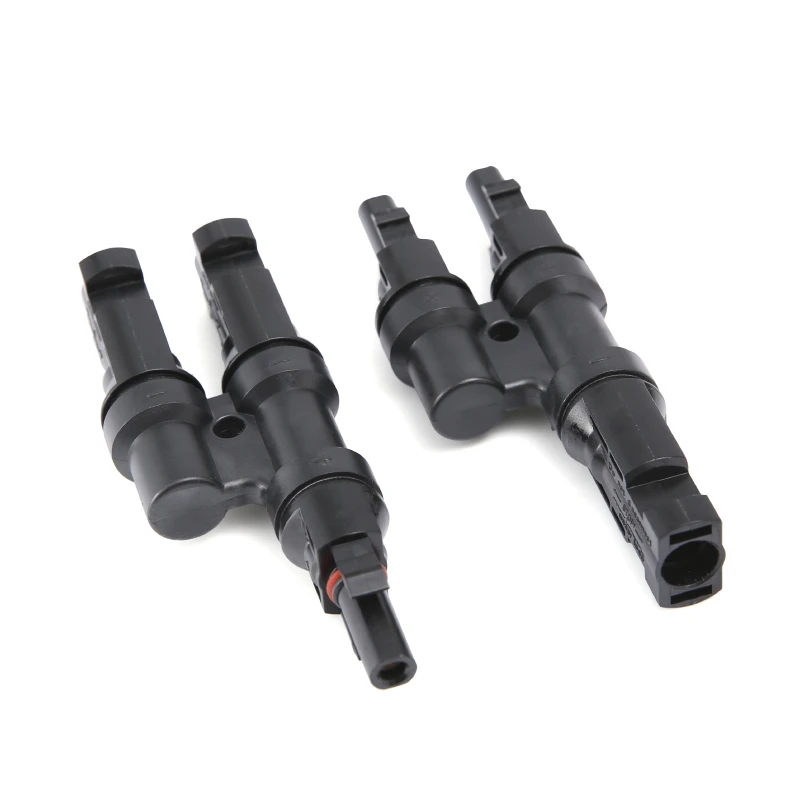 Free Shipping IP67 2 to 1 T Branch PV Connector Solar male female 30A Solar Panel Connectors PV Combiner Box 2 in 1 out