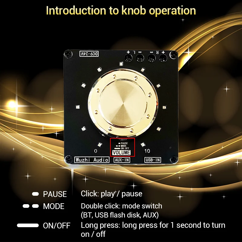 

ZK-F152 Cool volume indicator Bluetooth audio amplifier board module 2.0 dual channel 15W+15W
