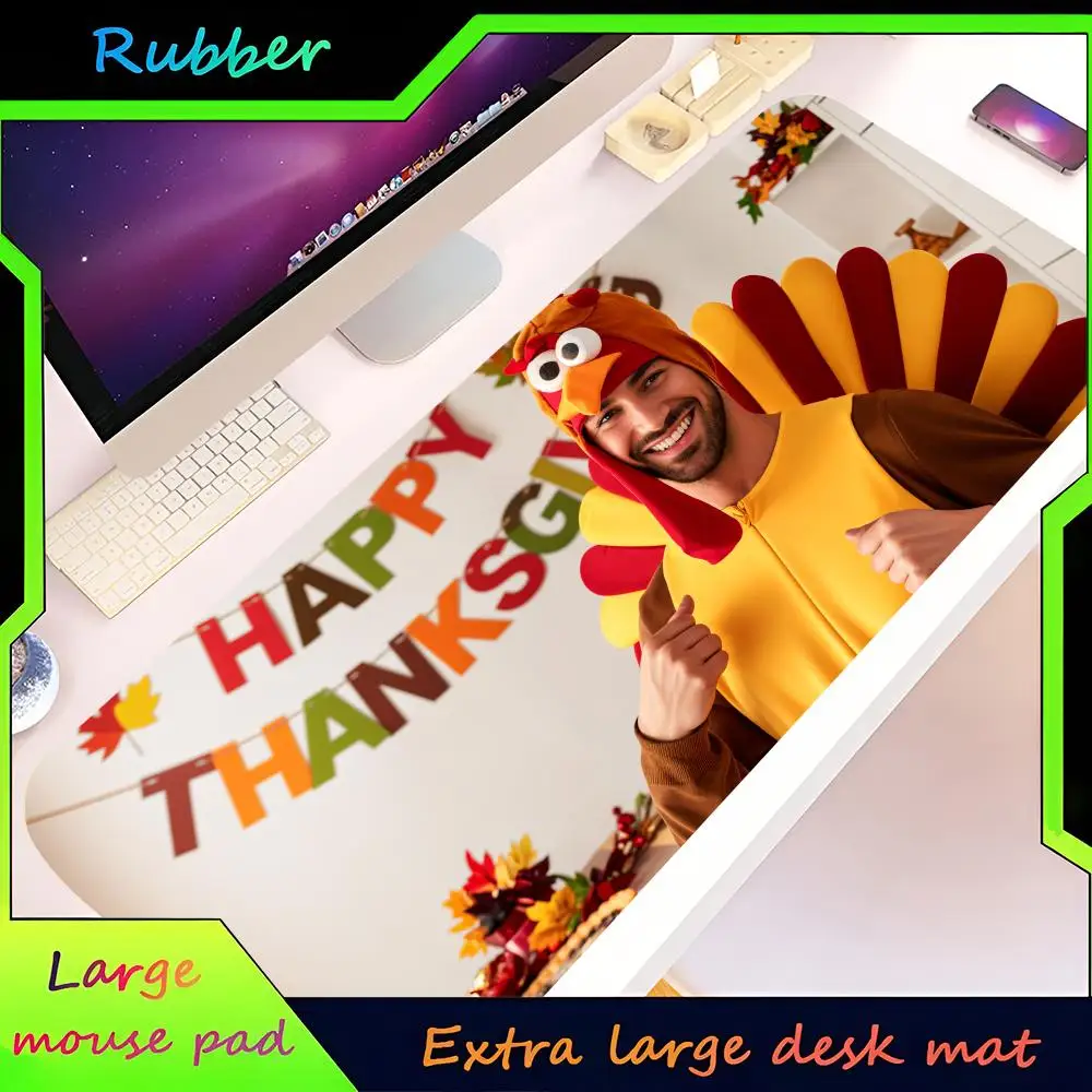 Thanksgiving Day Mouse Pad Large PC Cartoon Gaming Accessories Protector Office Laptop Desk Mat Carpet Mause Pads cs