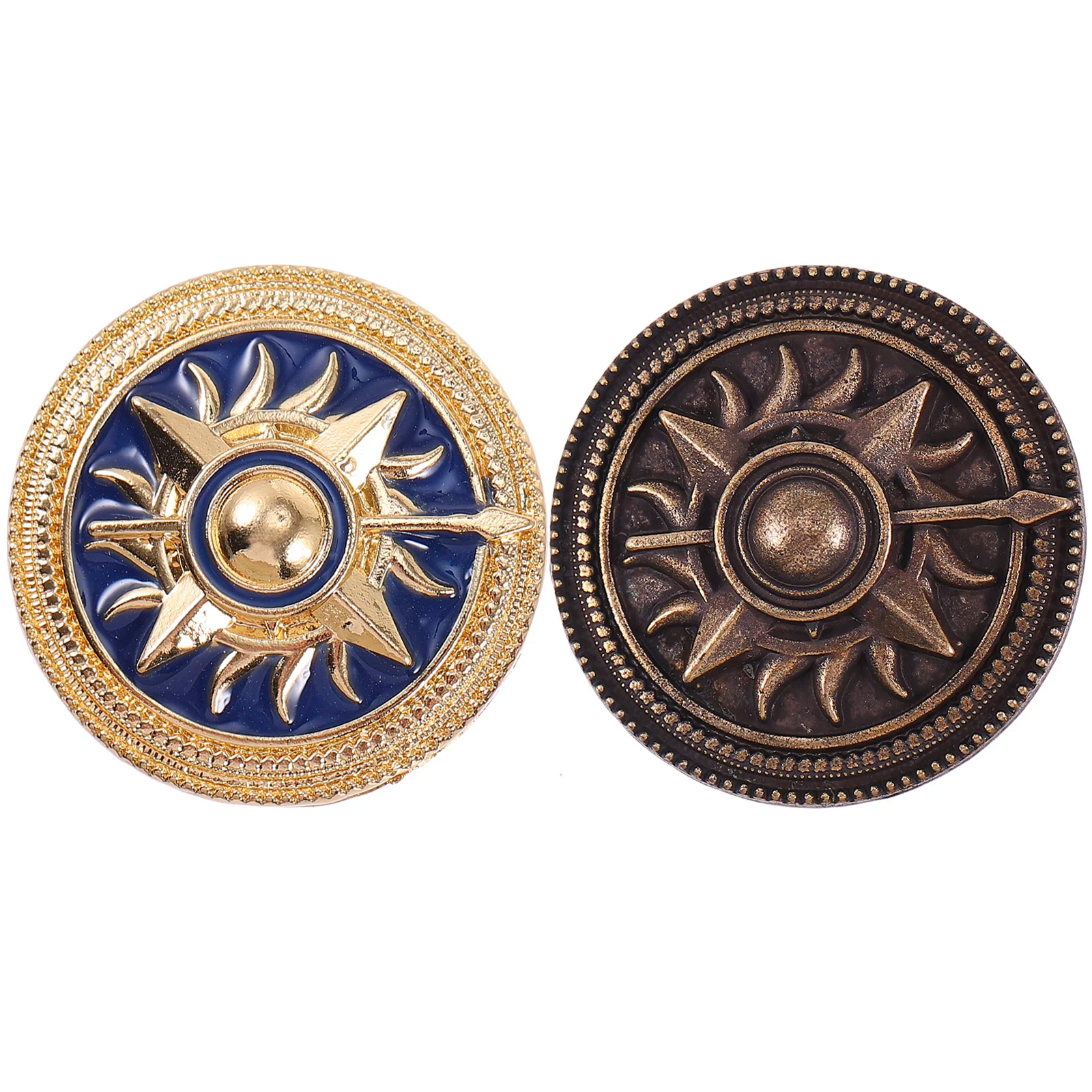 

2 Pcs Jewelry Badge Man Suit Accessories Sun Brooch Pin Zinc Alloy Clothes Decorations