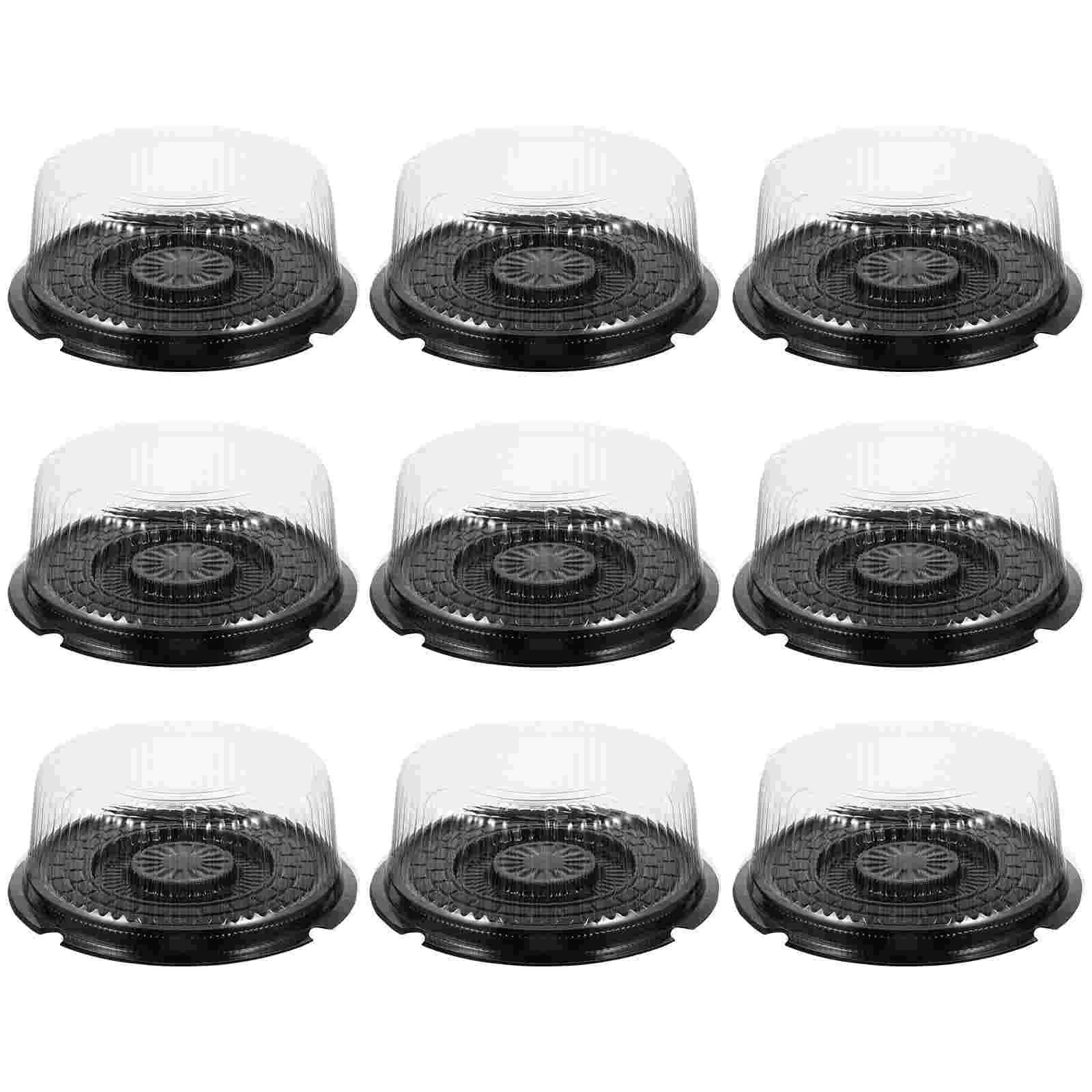 

10 Pcs Disposable Paper Cups Cake Box Plastic Containers Lids 24.5X24.5X8.3CM Carrier The Pet