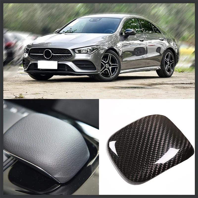 

For Mercedes-Benz A-Class CLA 2019-2021 Real Carbon Fiber Interior Modification Center Control Armrest Cover Car Accessories