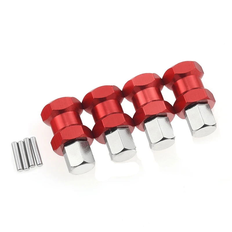 2023 Hot-2X RC Car Metal 12Mm Wheel Hex Hub 15Mm Extension Coupler For AXIAL SCX10 D90 CC01 F350 1/10 RC Crawler-Red images - 6