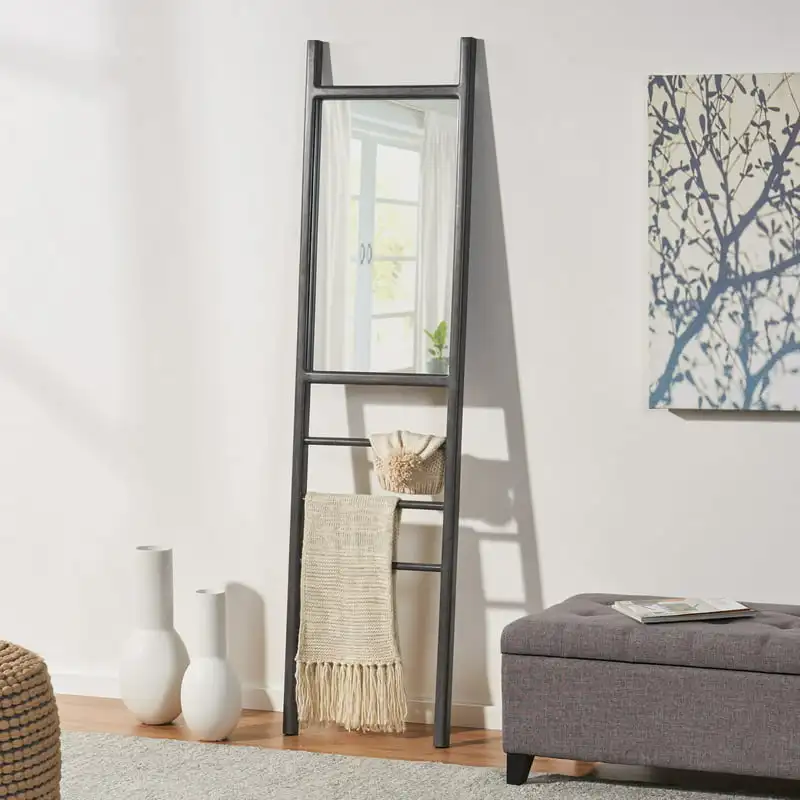 

Modern Ladder Mirror, Gray