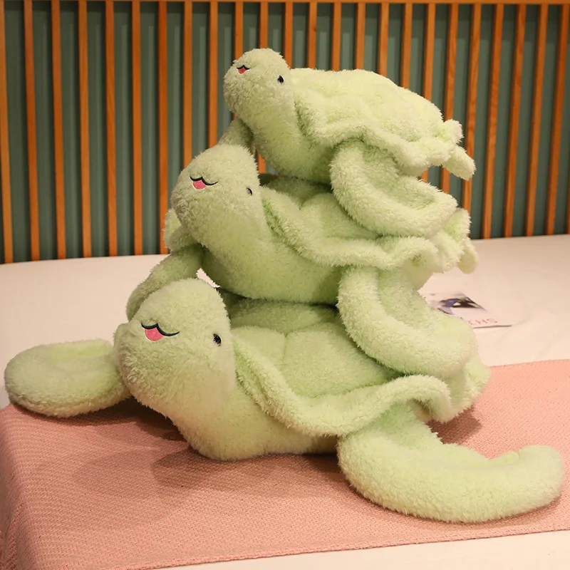 

Имитация милой пушистой мягкой зеленой морской черепахи, плюшевые игрушки, Мультяшные мягкие животные, черепаха, спальная Подушка, диванная подушка, подарок